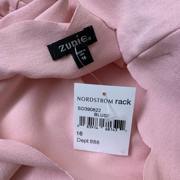 Zunie Big Girls Size 16 Scallop Trim Ponte Fit & Flare Dress in Pink Blush - Picture 6 of 10